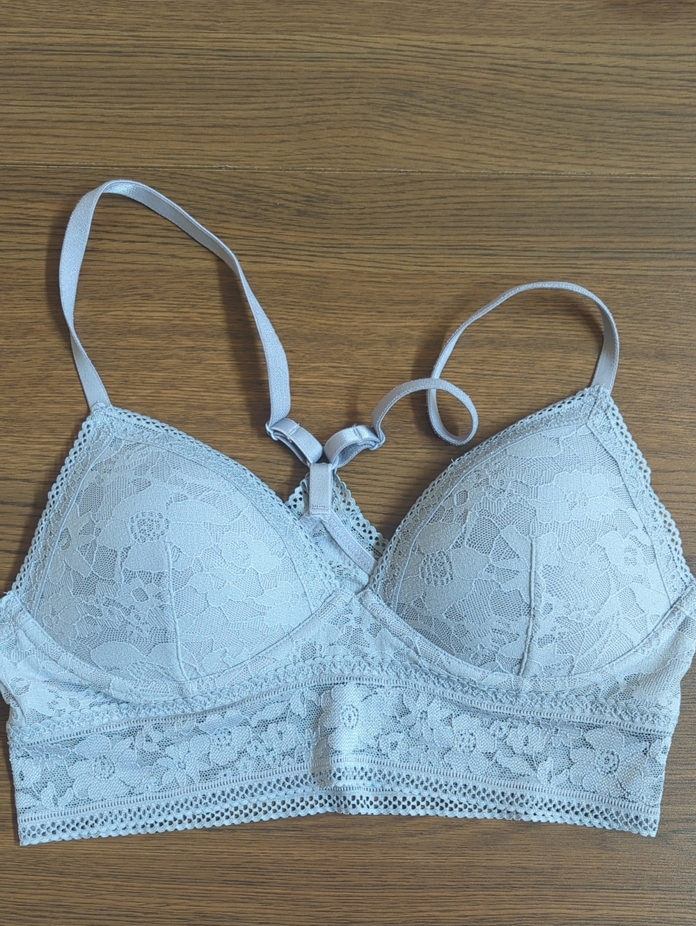 Lace Bralette in Light Gray